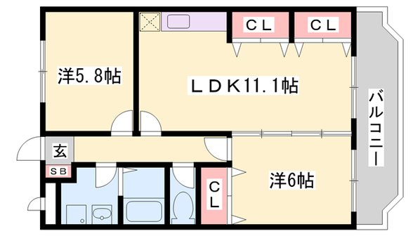 レジデンスK1の物件間取画像